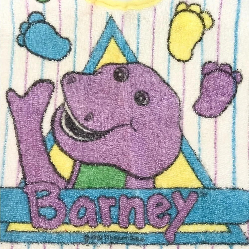 Vintage Retro 90’s Barney the Purple Dinosaur Baby Bib